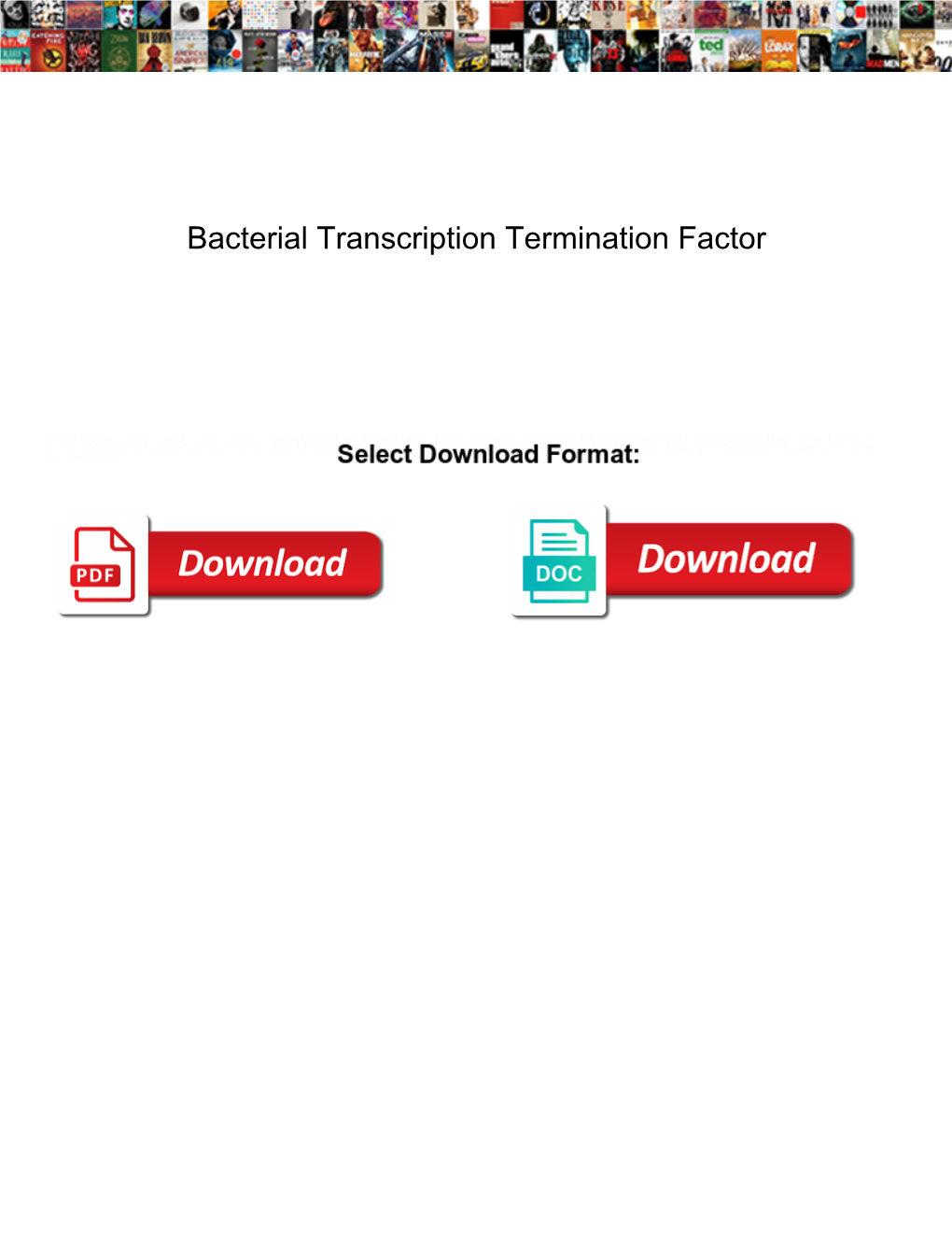 Bacterial Transcription Termination Factor