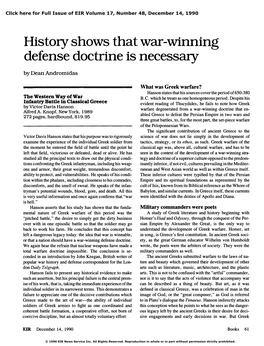 War-Winning Doctrine Is Best Defense