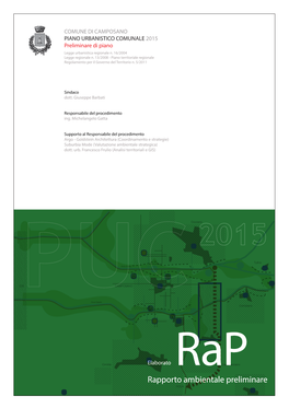 Rapporto Ambientale Preliminare CAMPOSANO PUC 2015 VALUTAZIONE AMBIENTALE STRATEGICA