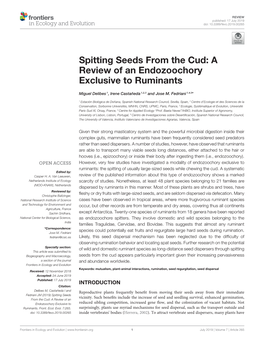 Spitting Seeds from the Cud: a Review of an Endozoochory Exclusive to Ruminants