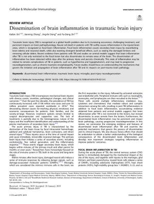 Dissemination of Brain Inflammation in Traumatic Brain Injury