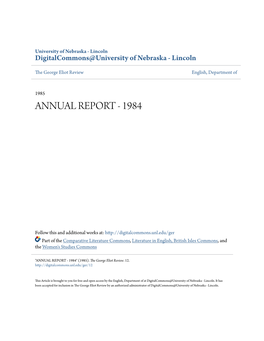 Annual Report - 1984