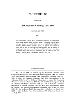 The Companies (Guernsey) Law, 2008 *
