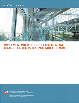 Implementing Microsoft Credential Guard for Iso 27001, Pci, and Fedramp
