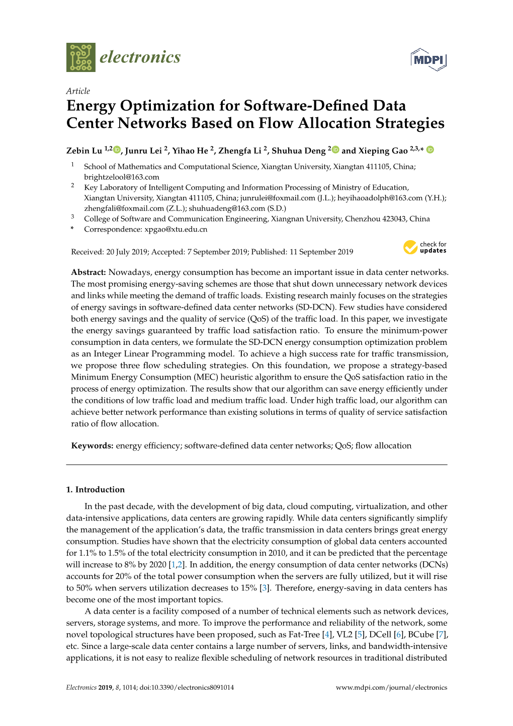 Energy Optimization for Software-Defined Data Center