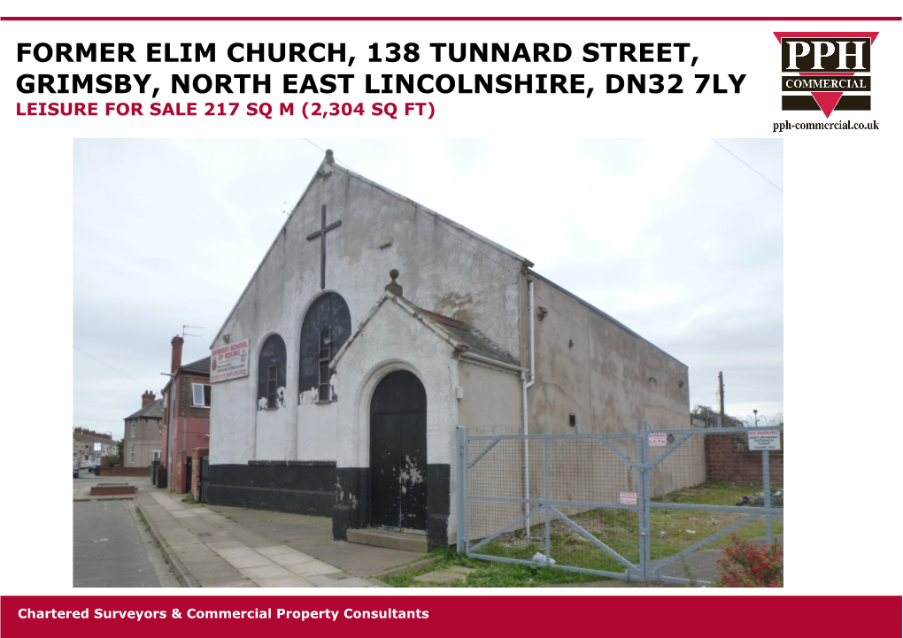 Former Elim Church, 138 Tunnard Street, Grimsby, North East Lincolnshire, Dn32 7Ly