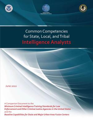 Common Competencies for State, Local, and Tribal Intelligence Analysts