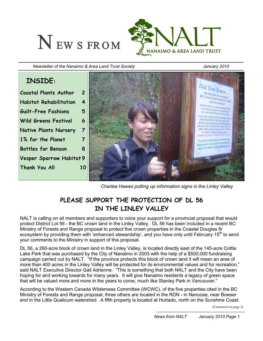 January 2010 Newsletter