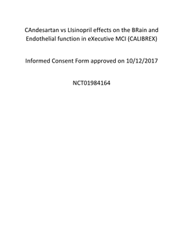 Informed Consent Form Approved on 10/12/2017
