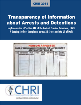 Transparency of Information About Arrests and Detentions