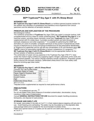BD™ Trypticase™ Soy Agar II with 5% Sheep Blood