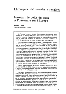 Portugal : Le Poids Du Passé Et L'ouverture Sur L'europe