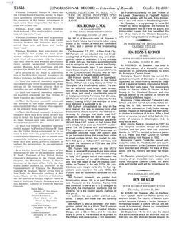 CONGRESSIONAL RECORD— Extensions of Remarks E1858 HON