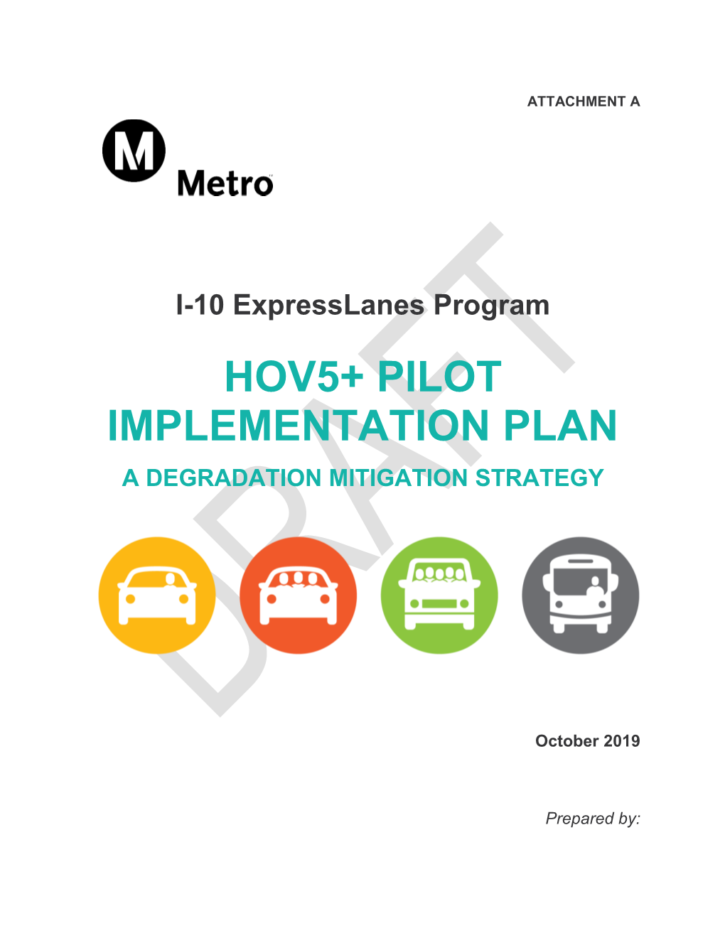 I-10 Expresslanes Program HOV5+ PILOT IMPLEMENTATION PLAN a DEGRADATION MITIGATION STRATEGY