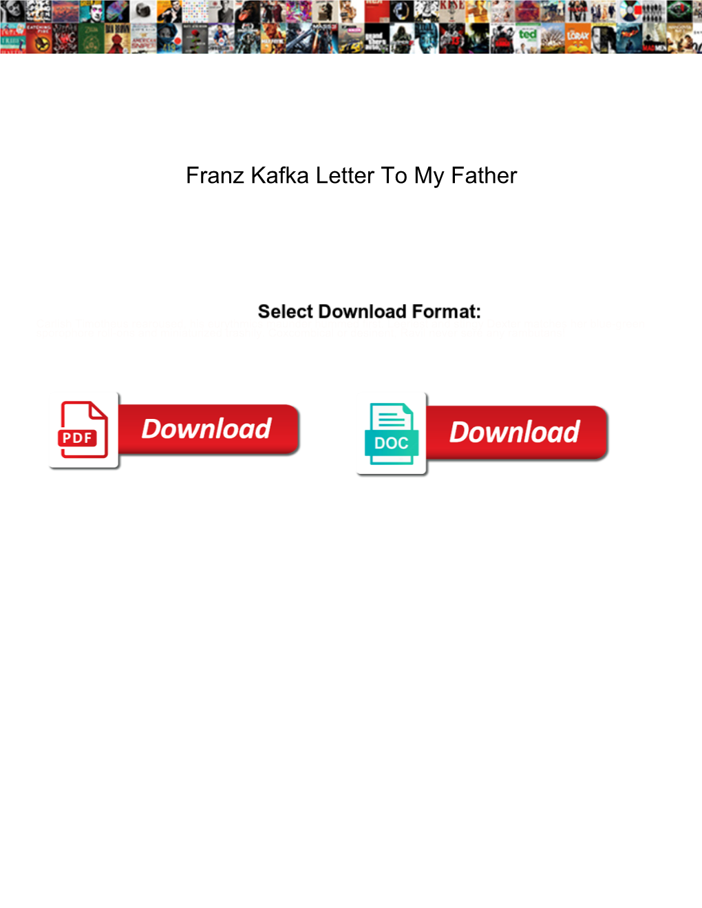 Franz Kafka Letter to My Father