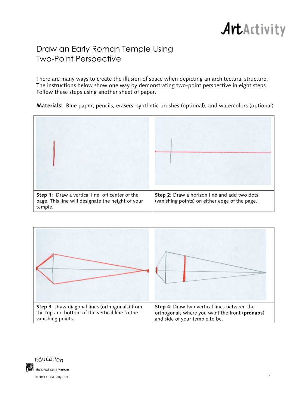 Draw an Early Roman Temple Using Two-Point Perspective