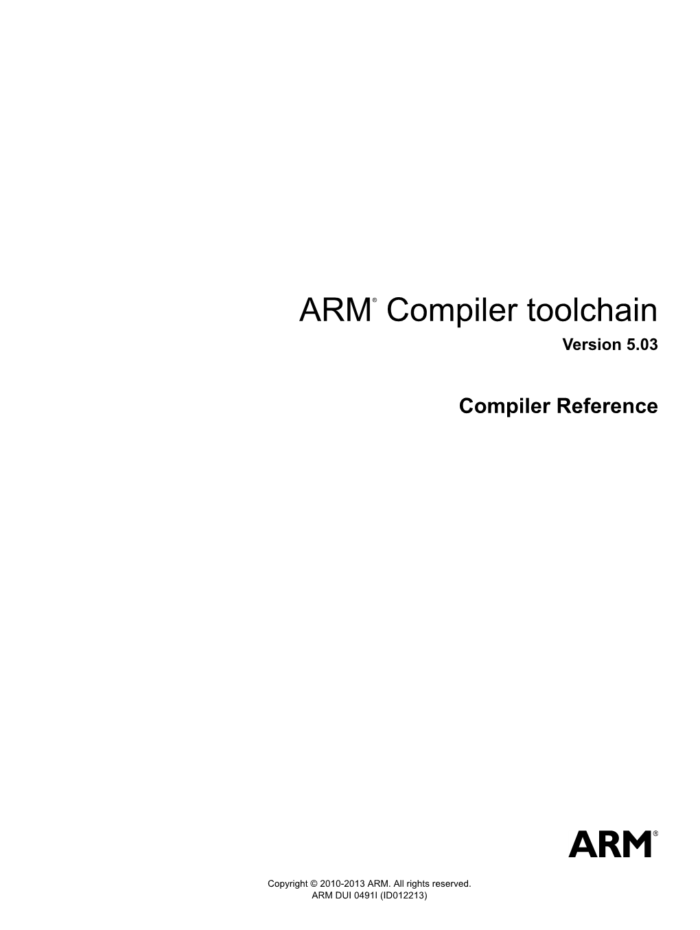 ARM® Compiler Toolchain Version 5.03