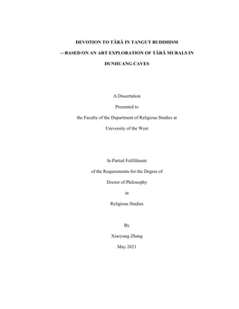 Devotion to Tārā in Tangut Buddhism