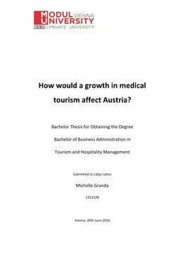 How Would a Growth in Medical Tourism Affect Austria?