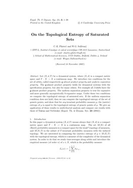 On the Topological Entropy of Saturated Sets
