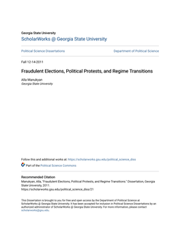 Fraudulent Elections, Political Protests, and Regime Transitions