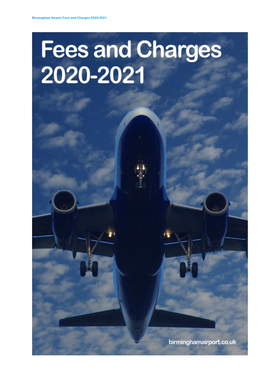 Birmingham Airport Fees and Charges 2020-2021