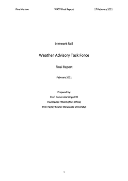 Weather Advisory Task Force Final Report