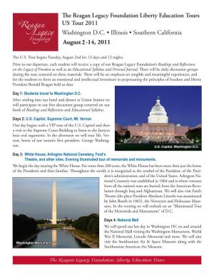 The Reagan Legacy Foundation Liberty Education Tours US Tour 2011 Washington D.C