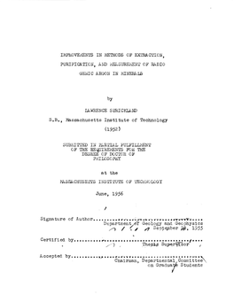 Imploveients in METHODS of EXTRACTION, PURIFICATION, A1D 1ASUREIENT of EADIO