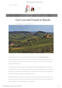 Get Lost and Found in Barolo | the Class Project