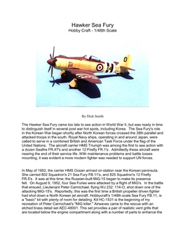 Hawker Sea Fury Hobby Craft - 1/48Th Scale