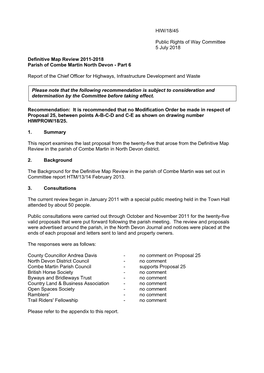 HIW/18/45 Public Rights of Way Committee 5 July 2018 Definitive
