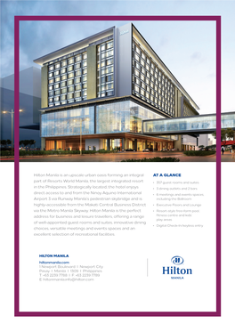 Hilton Manila New Fact Sheet