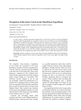 Navigation of the James Caird on the Shackleton Expedition