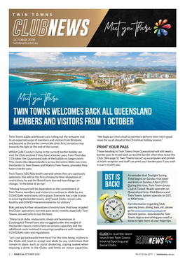 Twin Towns Welcomes Back ALL Queensland Members and Visitors from 1 October