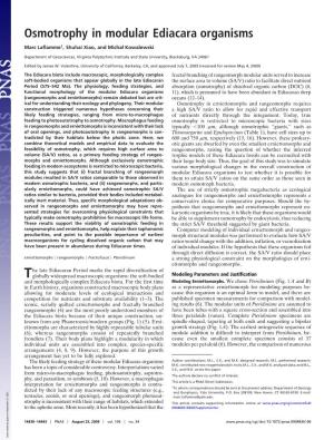 Osmotrophy in Modular Ediacara Organisms