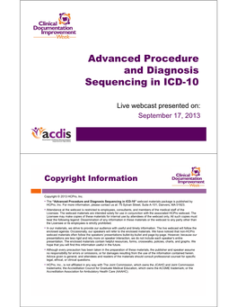 Advanced Procedure and Diagnosis Sequencing in ICD-10