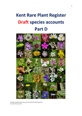 Kent Rare Plant Register Draft Species Accounts Part D
