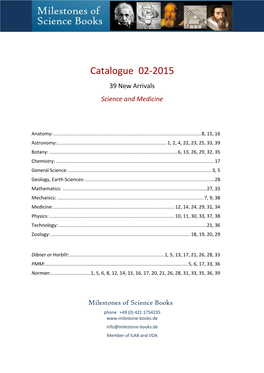 Catalogue 02-2015 39 New Arrivals Science and Medicine