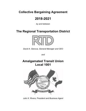Collective Bargaining Agreement the Regional Transportation District