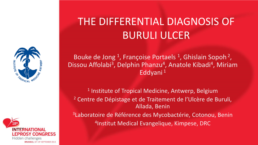 The Differential Diagnosis of Buruli Ulcer