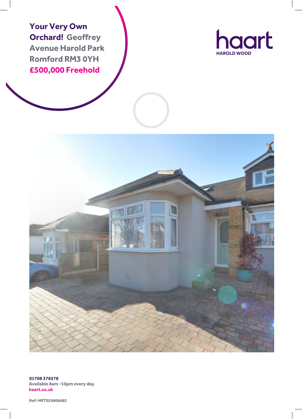 Geoffrey Avenue Harold Park Romford RM3 0YH £500000