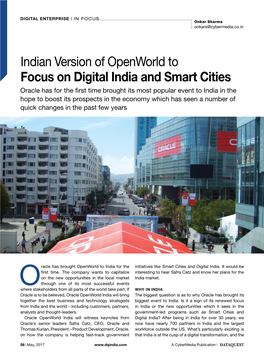 Indian Version of Openworld to Focus on Digital India and Smart Cities