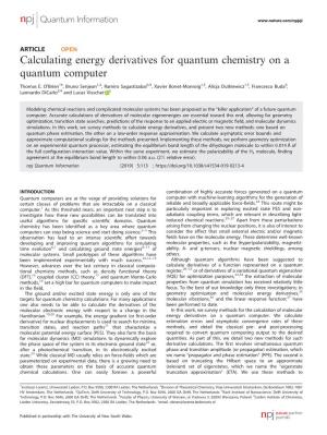 Calculating Energy Derivatives for Quantum Chemistry on a Quantum Computer