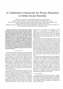 A Collaborative Framework: for Privacy Protection in Online Social Networks