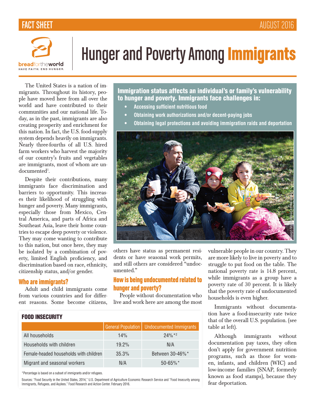 Hunger and Poverty Among Immigrants