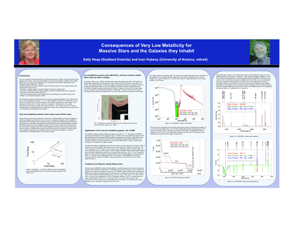 Consequences of Very Low Metallicity for Massive Stars and the Galaxies They Inhabit /C