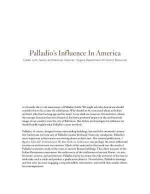 Palladio's Influence in America