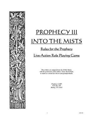 Prophecy Iii Prophecy Iii Into the Mists Into The