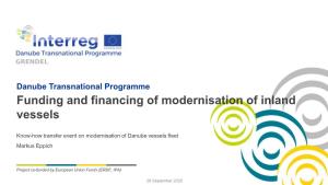 Funding and Financing of Modernisation of Inland Vessels